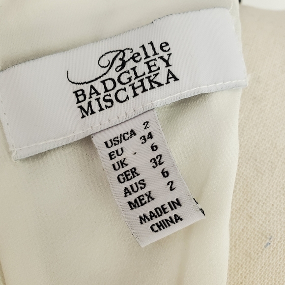 Belle Badgley Mischka Black & White Lace Mesh Dress - Picture 9 of 10